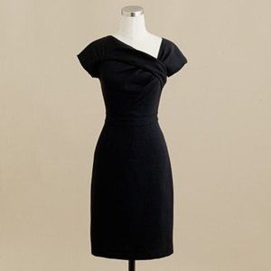 J.Crew Wool Crepe Origami Sheath Dress 6 $198 NEW Career Cocktail Pencil BLACK